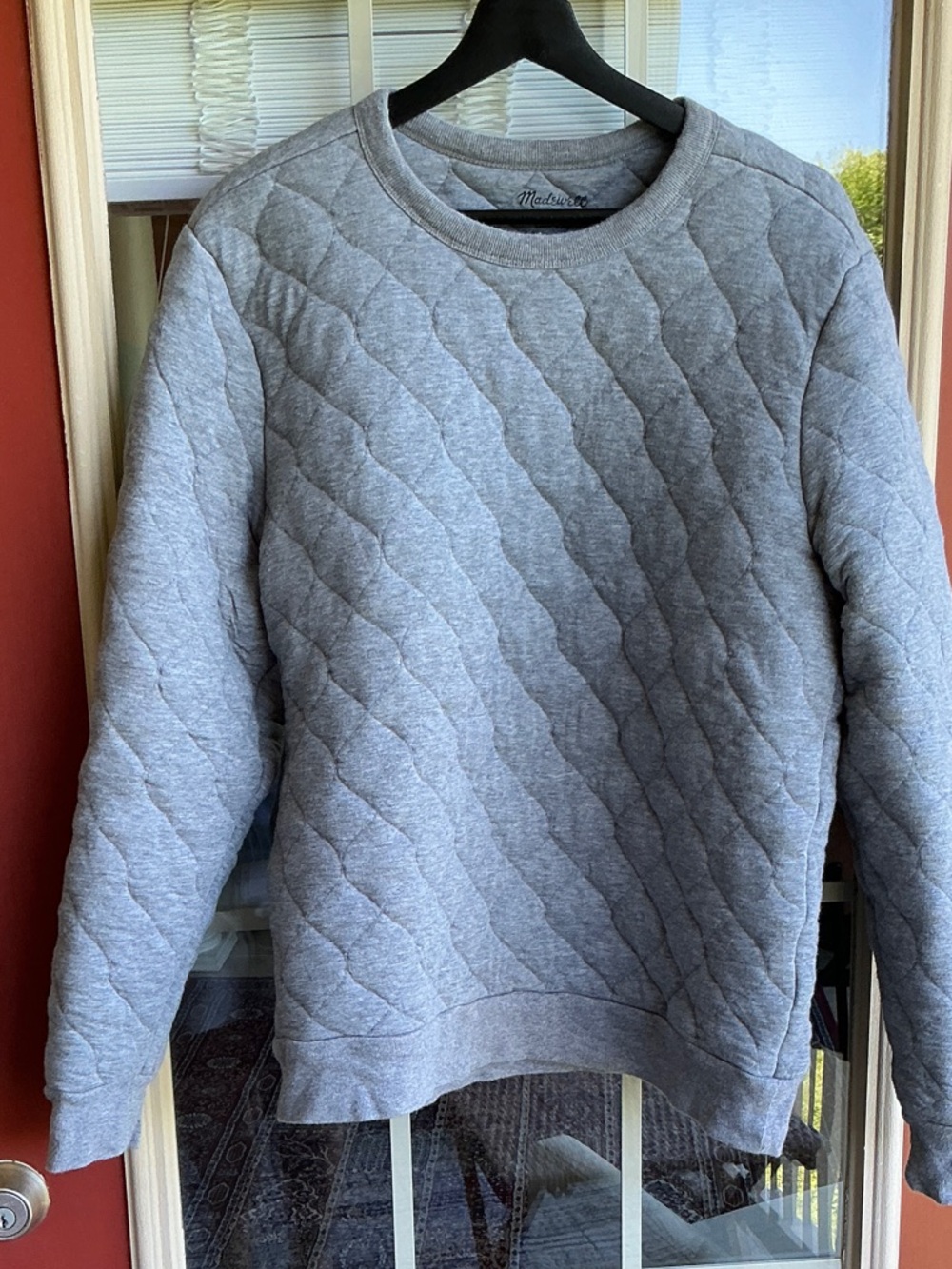 Madewell Quilted Crewneck Sweatshirt - Heather Gray